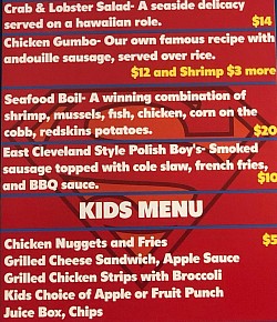 New items and kids menu